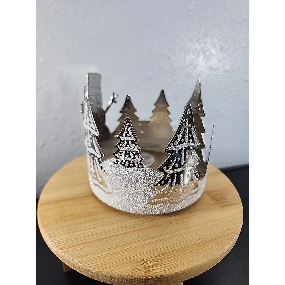 Bath & Body‎ Works Candle Holder Sleeve Christmas Snowman Trees 2021